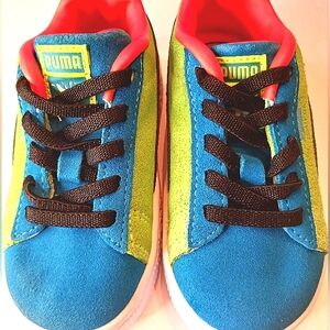 PUMA Suede Water Fight  Boys Blue Multi-Color Slip-On Sneakers Size 7C